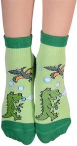 img 3 attached to 🦖 FOOTSIS Yoga Grip Socks: Non Slip, Ideal for Pilates, Barre, Home, Hospital, Mommy and Me Classes - Dinosaur Print