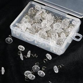 img 1 attached to Resinta 180-Piece Clear Head Twist Pins in Organizing Container - Ideal for Upholstery, Slipcovers, Bedskirts - 0.75 Inches