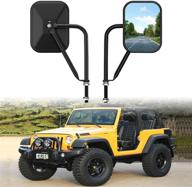 🔍 enhanced door off mirror for jeep wrangler tj jk cj yj jl &amp; unlimited | wider field of vision, effortless installation | door hinge side mirrors for jeep logo