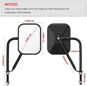 img 1 attached to 🔍 Enhanced Door Off Mirror for Jeep Wrangler TJ JK CJ YJ JL &amp; Unlimited | Wider Field of Vision, Effortless Installation | Door Hinge Side Mirrors for Jeep