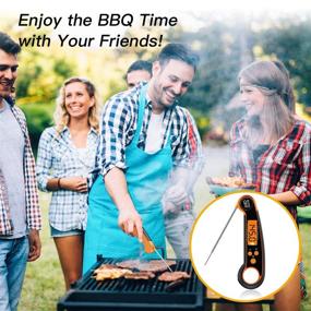 img 3 attached to Ultra Fast Digital Meat Thermometer with Backlight, Magnet, Calibration, and Foldable Probe - Waterproof Instant Read Kitchen Thermometer for Deep Fry, BBQ, Grill, Candy, Turkey