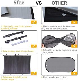 img 1 attached to 🚗 Sfee Car Window Shade 2 Pack - Retractable Sun Shades for Cars | Heat & UV Ray Blocking Roller Sunshade Visor for Side Windows | Glare Protection for Baby, Kids, Pets & Passengers