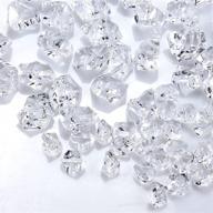 💎 400 clear fake ice rocks diamond - 11 ounce crushed gems crystals for vase fillers, wedding decor, table scatter - favorable decoration logo