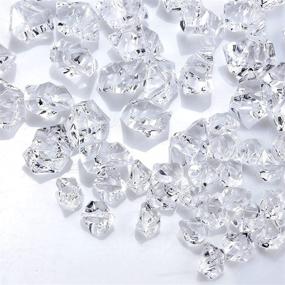 img 4 attached to 💎 400 Clear Fake Ice Rocks Diamond - 11 Ounce Crushed Gems Crystals for Vase Fillers, Wedding Decor, Table Scatter - Favorable Decoration