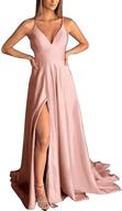 👗 rjoam criss cross back satin prom party gown for women logo