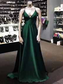 img 2 attached to 👗 RJOAM Criss Cross Back Satin Prom Party Gown for Women