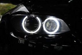 img 2 attached to Лампа света GFJMC 40 Вт H8 CREE LED Angel Eye, белый ксенон (H8-40W) с гало бирюзовыми 360 градусами для BMW E90 E92 E70 E71 E82 E89 M6 X5 X6 Z4 740 750