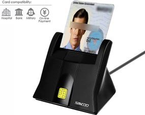 img 3 attached to Saicoo DOD Military USB Common Access CAC Smart Card Reader - Mac OS & Windows (Vertical Version)