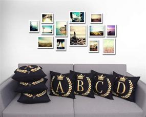 img 2 attached to 🔤 Bronzing English Alphabet S Throw Pillow Cover: Modern Cushion Square Case for Sofa Bed Chair Car - 18 x 18 Inch