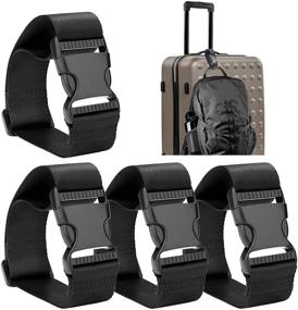 img 4 attached to 🧳 Upgrade Your Travel Experience with Frienda Luggage Adjustable Suitcase Accessories