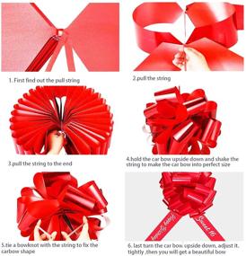 img 2 attached to 🎁 Sweet 16 Car Bow - Vibrant Red Car Pull Bow with 20 Feet of Ribbon for Birthday Party Car Decorations - Ideal Car Gift Wrapping