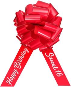 img 4 attached to 🎁 Sweet 16 Car Bow - Vibrant Red Car Pull Bow with 20 Feet of Ribbon for Birthday Party Car Decorations - Ideal Car Gift Wrapping
