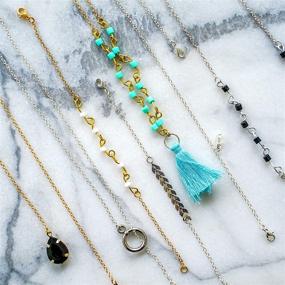 img 2 attached to 💎 STMT DIY Chain Jewelry Set - Design 10 Pieces of Vsco Girl Personalized Jewelry, Trendy Charms, Chains, Tassels, Gemstones, Beads & More - Gold, Blue, Black & Silver