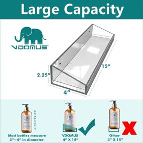 img 1 attached to 🛁 Vdomus Acrylic Bathroom Shelves - Wall Mounted, Drill-Free, Thick Clear Storage & Display Shelvings, 2 Pack