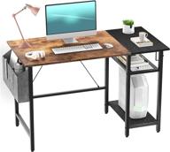 noblewell 47-inch computer desk with storage shelves - modern industrial style, perfect for home office writing & studying - vintage brown логотип