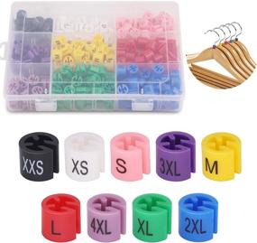 img 4 attached to 👕 290Pcs Clothes Hanger Size Markers Color-Coding Garment Size Markers Tags Kit 9-Size from XXS to 4XL with Sturdy Storage Box by Mardatt