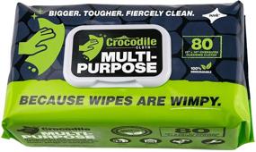 img 2 attached to 🐊 Crocodile Cloth All-Purpose Cleaning Wipes -Efficient Solution for Removing Grease, Dirt, Dust, Grime, & Glue from Hands, Tables, and More - Pack of 80 Oversized, Eco-Friendly Wipes