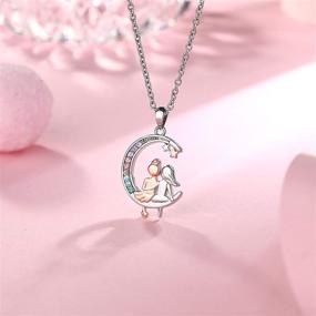 img 1 attached to 🌙 Silver Heart and Moon Sister Necklace: Perfect Jewelry for Christmas, Birthdays, Weddings, and Gifts for Big or Little Sisters, Women, Girls, and Friends