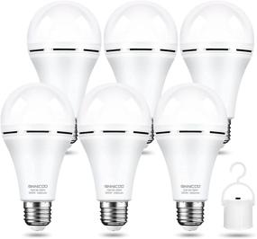 img 4 attached to Stay Lit in Emergencies: Rechargeable LED Bulbs with 1500mAh Battery Backup - 15W, 80W Equivalent - Ideal for Power Outages at Home