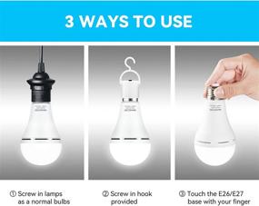 img 1 attached to Stay Lit in Emergencies: Rechargeable LED Bulbs with 1500mAh Battery Backup - 15W, 80W Equivalent - Ideal for Power Outages at Home