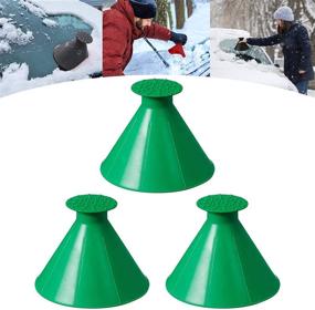 img 4 attached to ❄️ Fullyy Round Windshield Ice Scrapers: The Magic Cone-Shaped Car Snow Removal Tool - PureZoneA