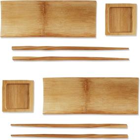 img 4 attached to 🎋 BambooMN Reusable Carbonized Bamboo Serving: Eco-Friendly and Stylish Food Presentation Solution