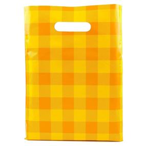 img 4 attached to Buffalo Plaid Orange 9X12 Merchandise Bags - Glossy Retail Shopping Bags - Boutique Bags - 100 Pack Plastic Shopping Bags For Boutique