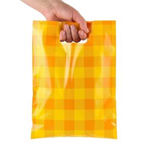 img 2 attached to Buffalo Plaid Orange 9X12 Merchandise Bags - Glossy Retail Shopping Bags - Boutique Bags - 100 Pack Plastic Shopping Bags For Boutique