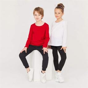 img 1 attached to 👕 GOXU Kids Long Sleeve T Shirt 2-Pack: Comfortable Cotton Tees for Boys and Girls, Sizes 2-12 Years