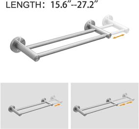 img 3 attached to 🛀 BESy 4 Piece Bathroom Accessories Set: Adjustable Double Towel Bar, Paper Holder, Towel Hook, Single Towel Bar – Brushed Nickel Fixtures for Wall Mounted Bath Hardware