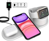 🔌 wireless charging station 3-in-1 for apple watch se 6 5 4 3 2 1, iphone 12/12 mini/pro/11/x/xs/airpods pro - multiple charger dock stand logo