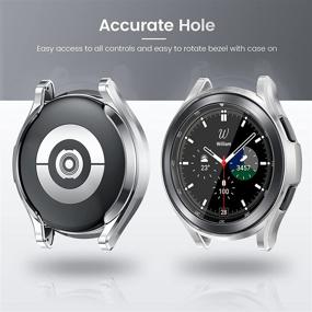 img 1 attached to [2 2Pack] Goton For Samsung Galaxy Watch 4 Classic 42Mm Protector Case 2021 2 Pack Tempered Glass Protective Film And 2 Pack TPU Watch Cover Accessories Soft TPU Protector Set For Watch 4 Classic