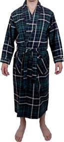 img 3 attached to Large X-Large Men's 👘 Clothing - Andrew Scott Flannel Bathrobe