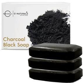 img 4 attached to O Naturals 3 Pack Activated Charcoal Black Bar Soap with Peppermint Oil – Detoxifying Face, Body, and Hand Soap | Organic Shea Butter, Vegan & 100% Natural | Helps Acne, Psoriasis, Eczema | 12oz Total for Men & Women
