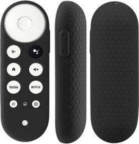 img 3 attached to 📺 2 Pack Silicone Case Compatible with Google Chromecast TV 4k 2020 Voice Remote - Black Red