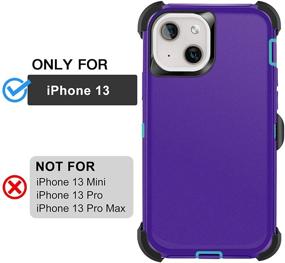 img 3 attached to 📱 AICase iPhone 13 Case with Belt-Clip Holster, Screen Protector, Heavy-Duty Protective Phone Case - Military Grade Full Body Protection, Shockproof, Dustproof, and Drop Proof Rugged Tough Cover in Purple