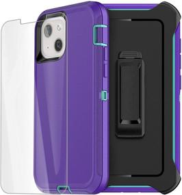 img 4 attached to 📱 AICase iPhone 13 Case with Belt-Clip Holster, Screen Protector, Heavy-Duty Protective Phone Case - Military Grade Full Body Protection, Shockproof, Dustproof, and Drop Proof Rugged Tough Cover in Purple