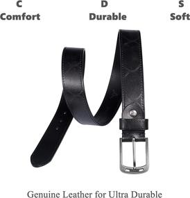 img 3 attached to 👔 Classic Men's Genuine Leather Belt - Fashionable Accessory for Belts