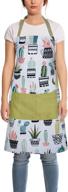 rosielily cactus apron for women with pockets - cute green kitchen apron for cooking, baking, gardening, grilling, bbq - perfect gardening gifts for women - pretty succulent adult apron логотип