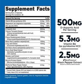 img 3 attached to 💪 Boost Performance Testosterone Complex - High Potency 1950mg (90 Capsules)