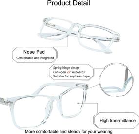 img 3 attached to 👓 Bifocal Reading Glasses with Blue Light Blocking Lenses: Vintage Square Frame for Women and Men (+0.50/+2.50 Magnification)