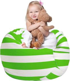 img 4 attached to 🧸 Cinsda Stuffed Animal Storage Bean Bag Chair Cover - 38" Kids Beanbag Chairs Organizer Without Filling - Zipper Closure for Children's Plush Toys - No Beans Included