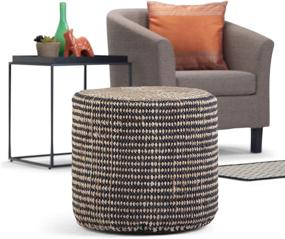 img 4 attached to Simplihome Larissa Round Braided Poufs: Enhance Your Space with Natural 18 inch Beauty