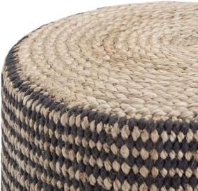 img 1 attached to Simplihome Larissa Round Braided Poufs: Enhance Your Space with Natural 18 inch Beauty