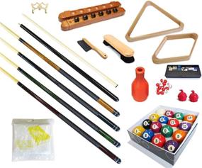 img 1 attached to Комплект принадлежностей для настольного бильярда 'Ultimate Pool Table Accessory Kit': премиальный набор из 32 предметов - кии, мостик, шары и многое другое