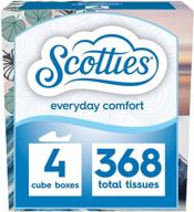 📦 одноразовые влажные салфетки для лица "scotties everyday comfort", упаковка из 4-х коробок по 92 салфетки в каждой, общее количество - 92 салфетки. логотип