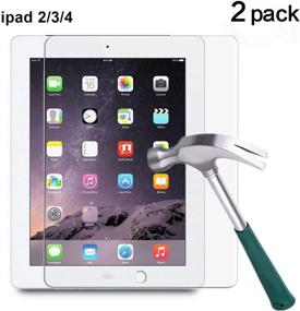 img 4 attached to TANTEK YYY12 HD Clear Tempered Glass Screen Protector for iPad 2/3/4 - Anti-Scratch, Anti-Glare, Anti-Fingerprint - Pack of 2
