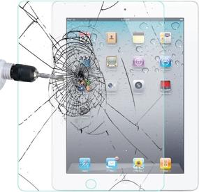 img 1 attached to Стеклянная защитная пленка TANTEK YYY12 HD Clear для iPad 2/3/4 - Антицарапин, Антиблик, Антиотпечатки - Набор из 2 штук