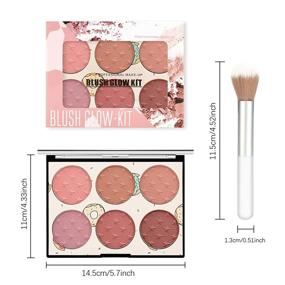 img 3 attached to 🎨 KYDA 6-Color Face Blush Palette: Light Luxury Matte Blush Powder with Bright Shimmer, Contour and Highlight Blush Palette (Includes a Blush Brush) - Set A