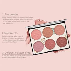 img 1 attached to 🎨 KYDA 6-Color Face Blush Palette: Light Luxury Matte Blush Powder with Bright Shimmer, Contour and Highlight Blush Palette (Includes a Blush Brush) - Set A